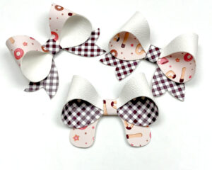 Mini bows made with double sided faux leather